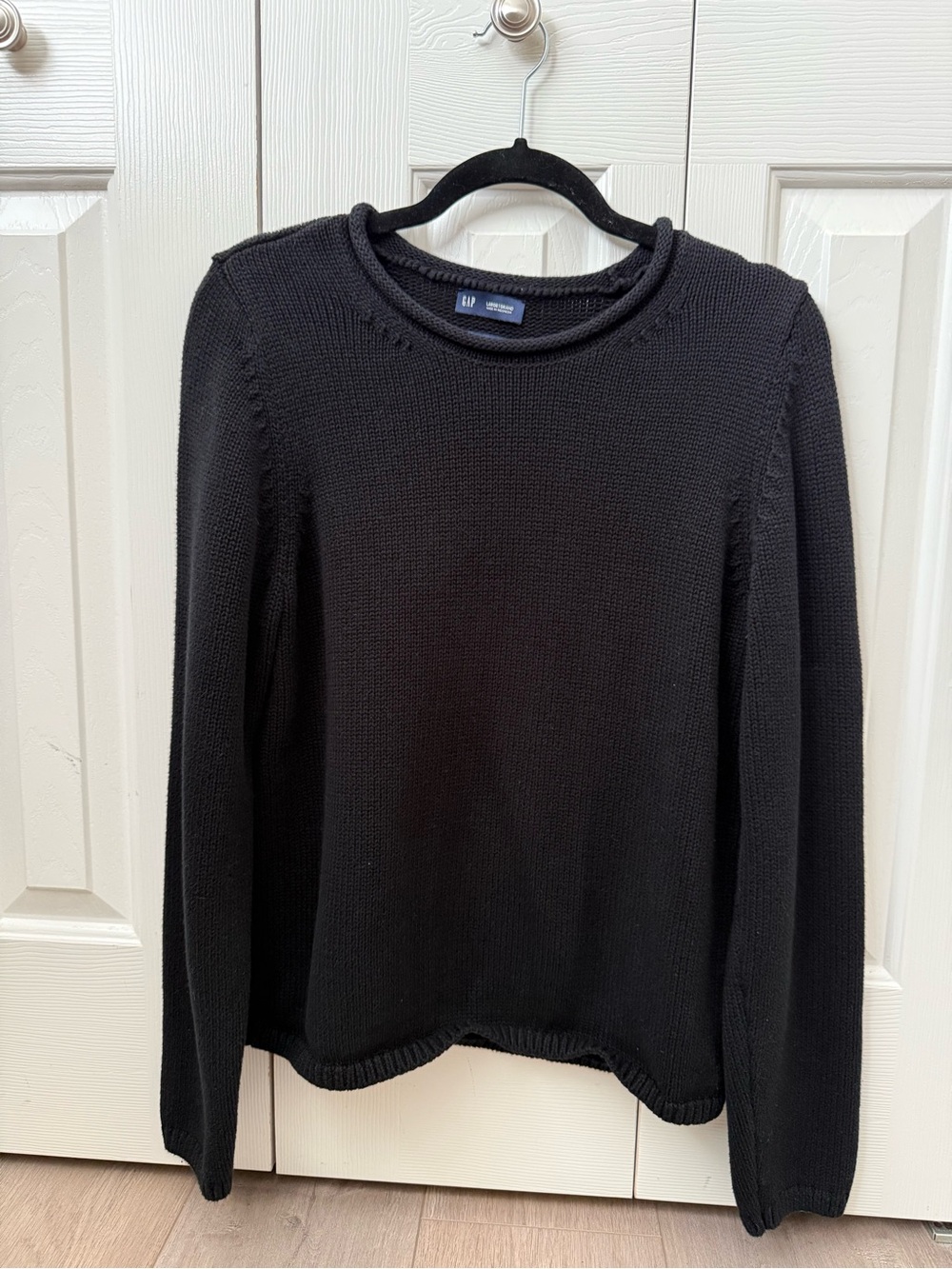 GAP Black Women's Cotton Rollneck Knit Sweater